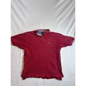 VTG Bugle Boy Red Short Sleeve Polo Collared Shirt Men's‎ Large Faded *